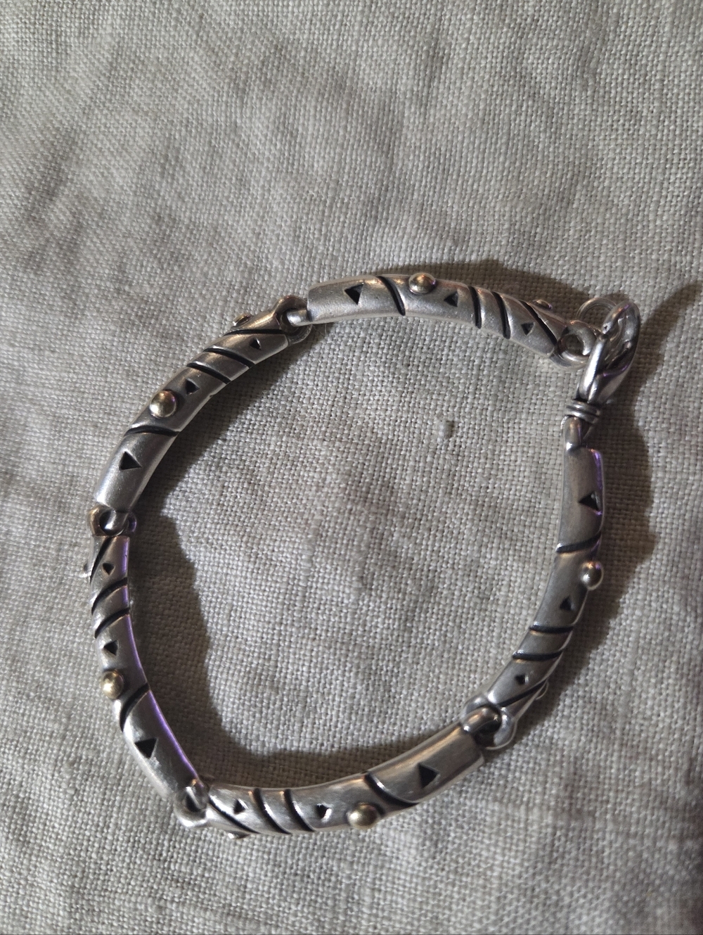 John Atencio Solar Link Bracelet, SS & 18k, 7.5 Inches